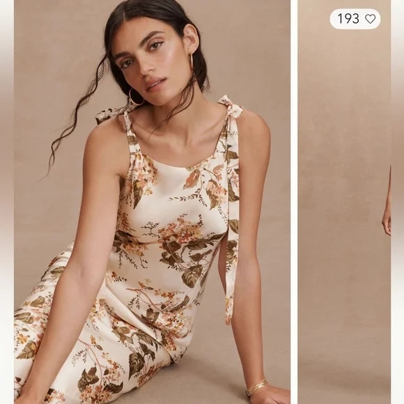 Reformation Aden Silk Dress - Size L - Neutral Combination - Beyond gorgeous! - Picture 4 of 10